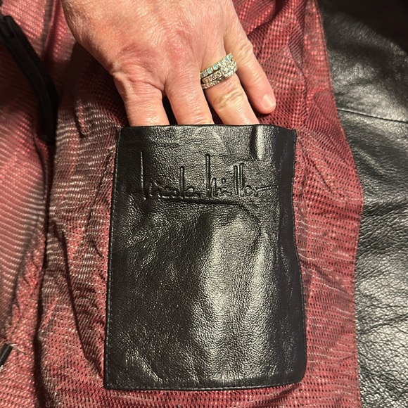 Nicole Miller New York Black Leather Jacket EUC 1X - Picture 7 of 8